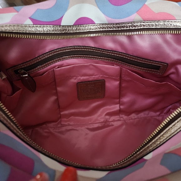 NWOT RARE Coach Penelope OP ART Travel Satchel Luggage Bag 13477 - Picture 9 of 16